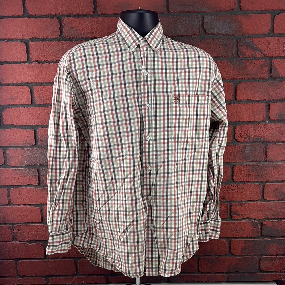 Timberland Shirt Mens Small Checkered Button-Down Shirt